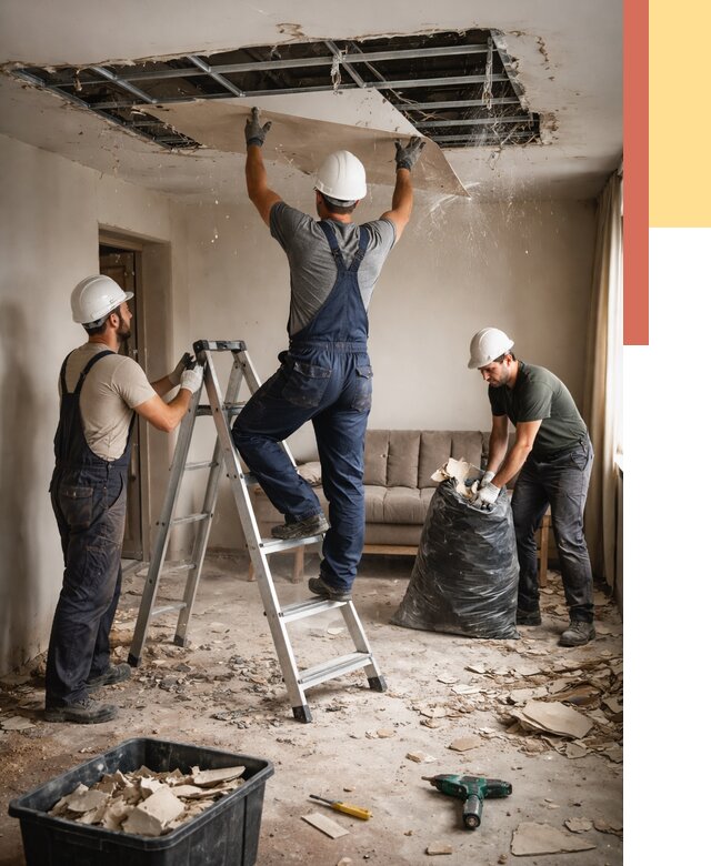 Демонтаж гипсокартонного потолка в Карабулаке от 434 руб. за м2 — ОТДЕЛОЧНИК-Крб