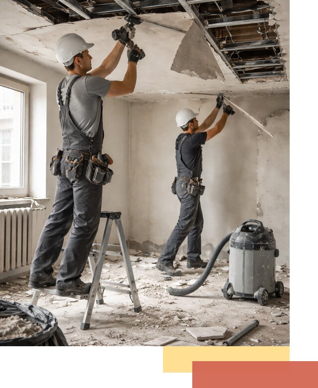 Демонтаж гипсокартонного потолка в Карабулаке быстро и аккуратно