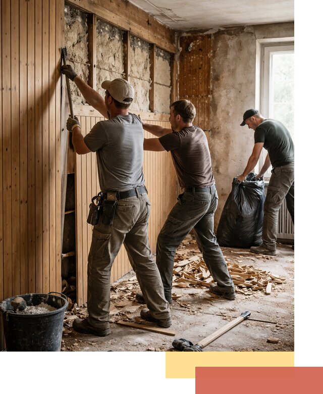 Демонтаж вагонки и вывоз материалов в Карабулаке