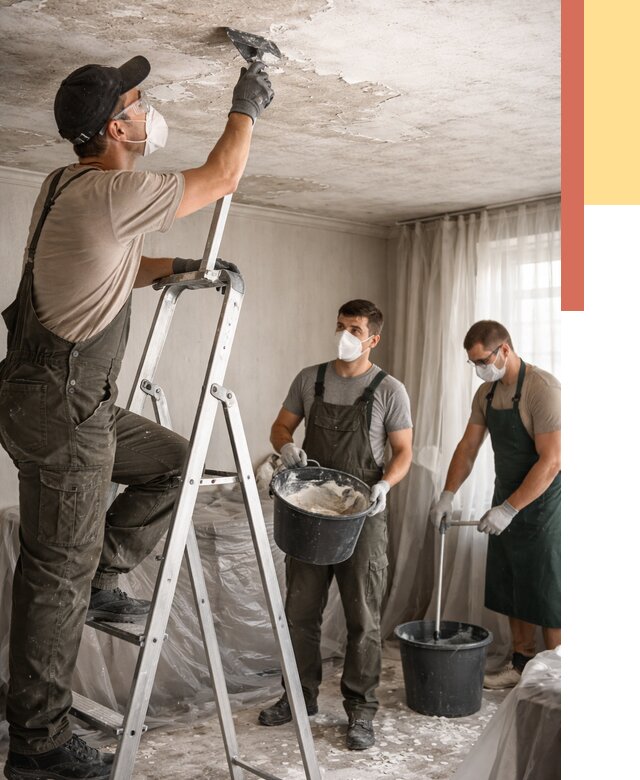 Удаление побелки с потолка в Карабулаке от 2582 руб. быстро и недорого | ОТДЕЛОЧНИК-Крб