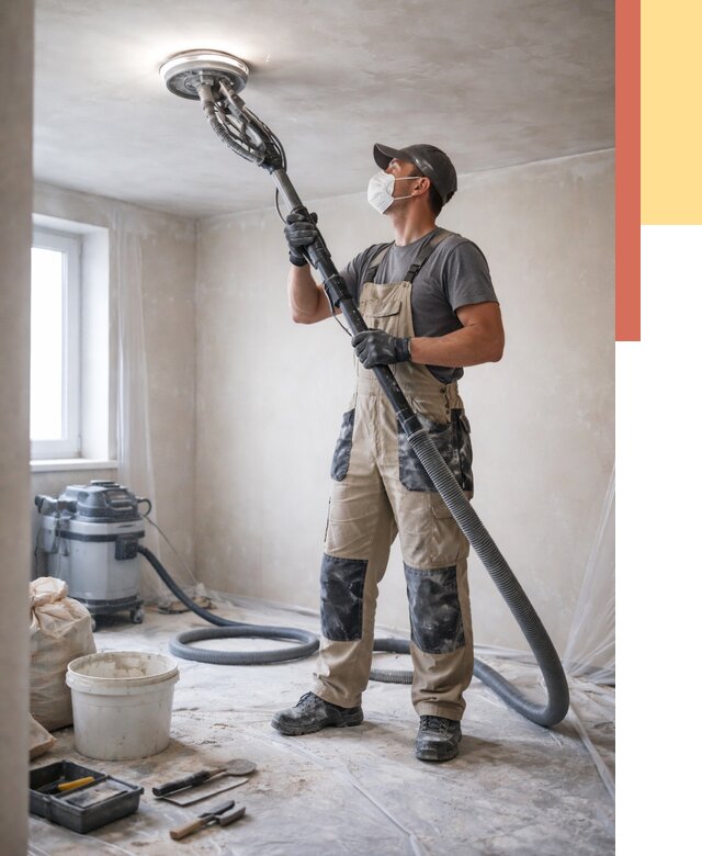 Шлифовка потолка в Карабулаке от 3615 руб. — услуги шлифования потолка | ОТДЕЛОЧНИК-Крб