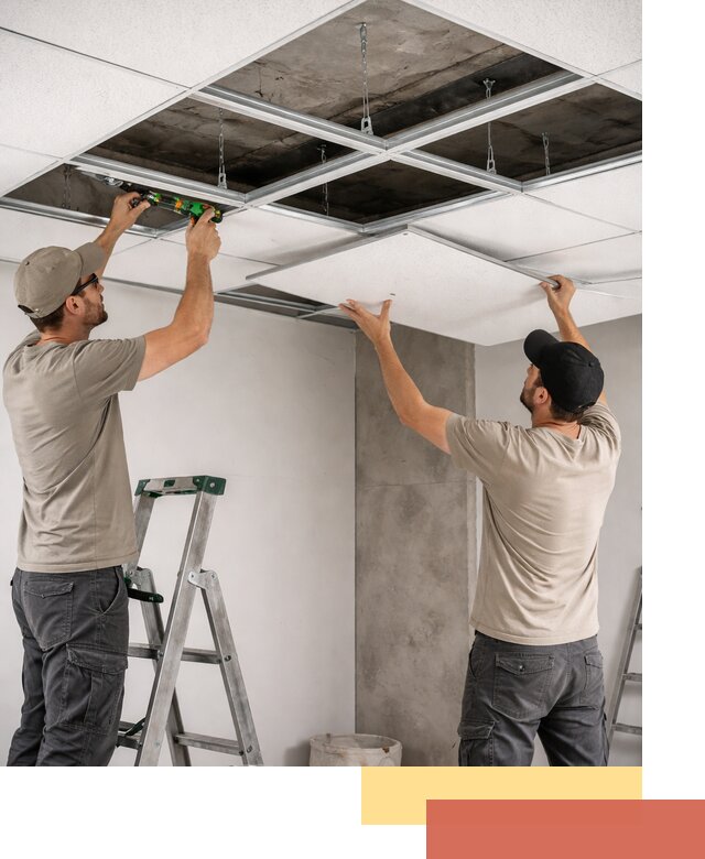 Монтаж потолка Армстронг под ключ в Карабулаке