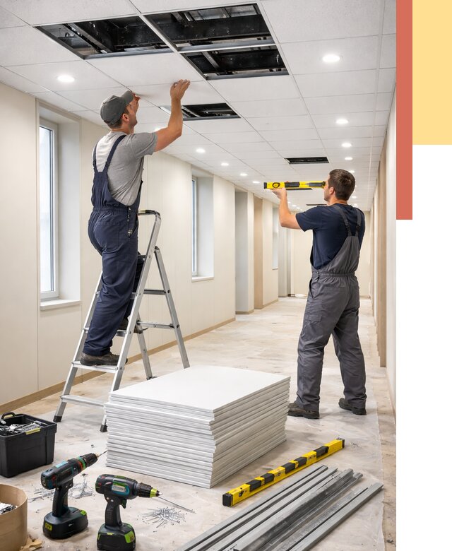 Ремонт потолка Армстронг в Карабулаке от 4648 руб. — быстро и недорого | ОТДЕЛОЧНИК-Крб