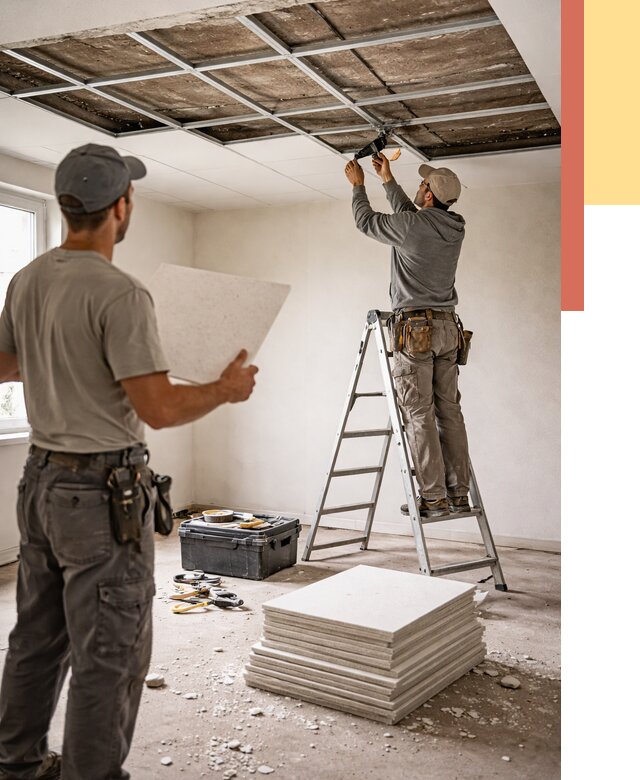 Замена плит подвесного потолка в Карабулаке от 1808 руб. быстро и недорого | ОТДЕЛОЧНИК-Крб