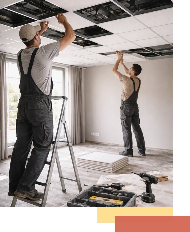 Замена плит подвесного потолка в Карабулаке быстро и качественно