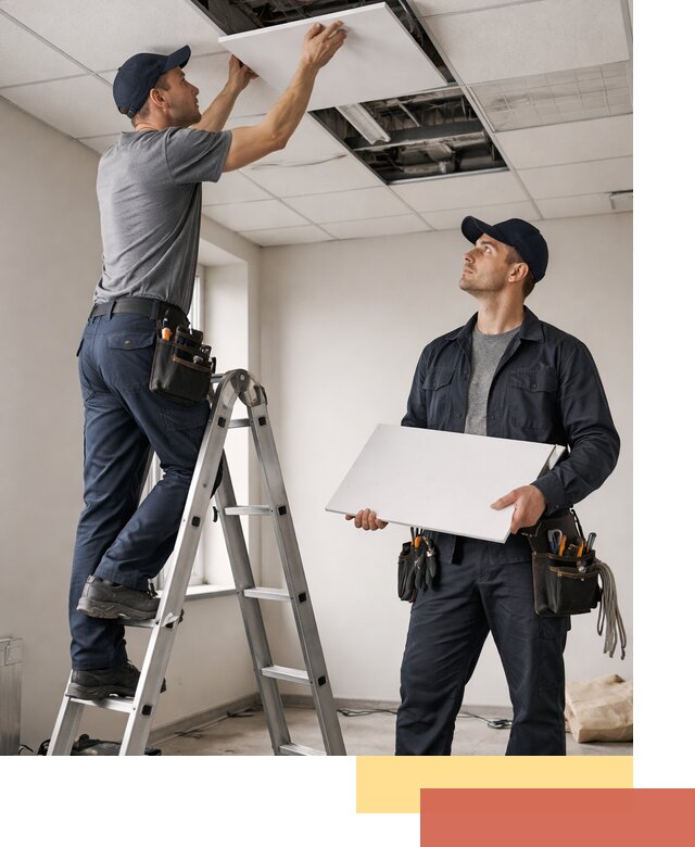 Обслуживание подвесного потолка в Карабулаке — ремонт и чистка