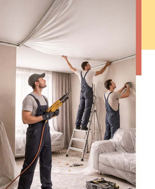 Установка натяжного потолка в Карабулаке от 4648 руб. | Быстро и недорого — ОТДЕЛОЧНИК-Крб