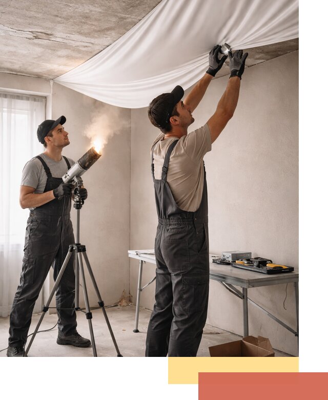 Установка натяжного потолка под ключ в Карабулаке