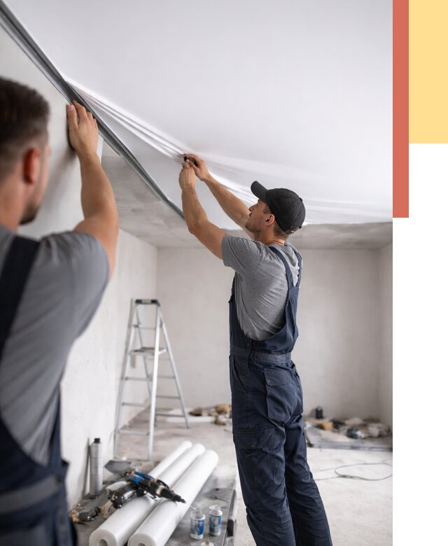 Монтаж матового натяжного потолка в Карабулаке от 4648 руб./м² — быстро и недорого | ОТДЕЛОЧНИК-Крб