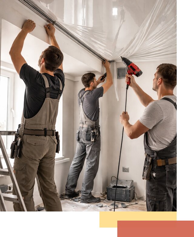 Монтаж глянцевого натяжного потолка в Карабулаке быстро и качественно