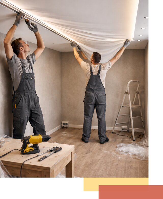 Монтаж натяжного потолка с подсветкой в Карабулаке цена и сроки