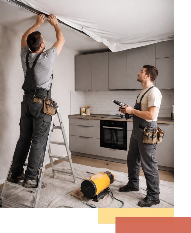 Монтаж натяжного потолка на кухне в Карабулаке