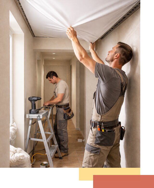 Монтаж натяжного потолка в прихожей в Карабулаке