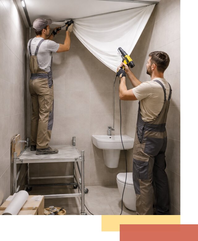 Монтаж натяжного потолка в санузле в Карабулаке