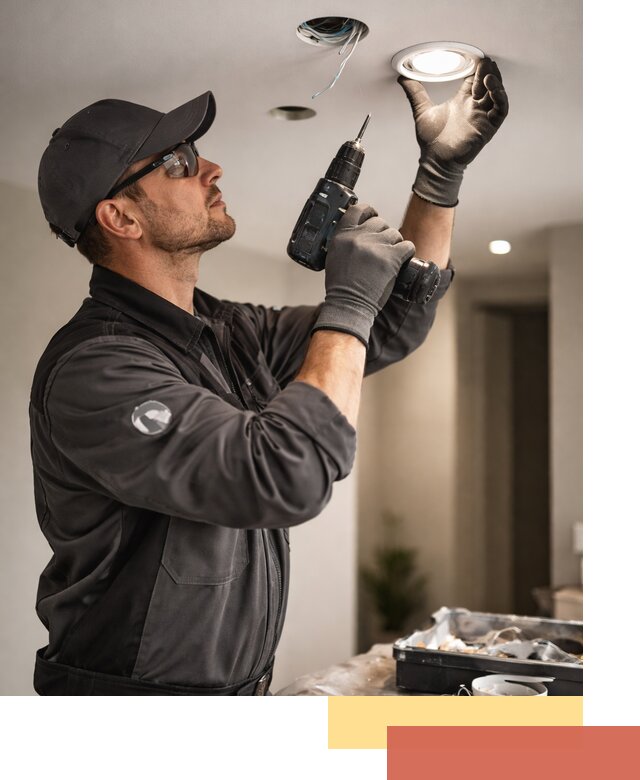 Установка точечных светильников в натяжной потолок в Карабулаке