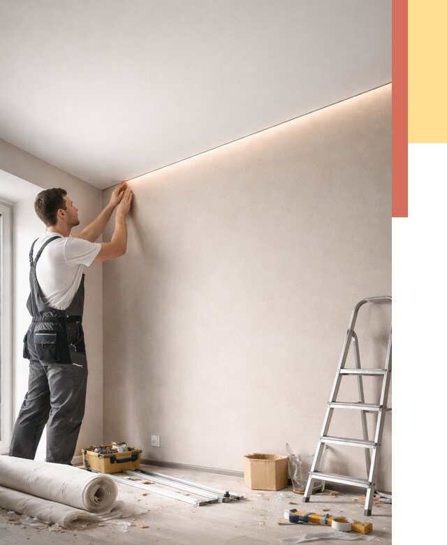 Теневые натяжные потолки в Карабулаке от 8470 руб. под ключ | ОТДЕЛОЧНИК-Крб