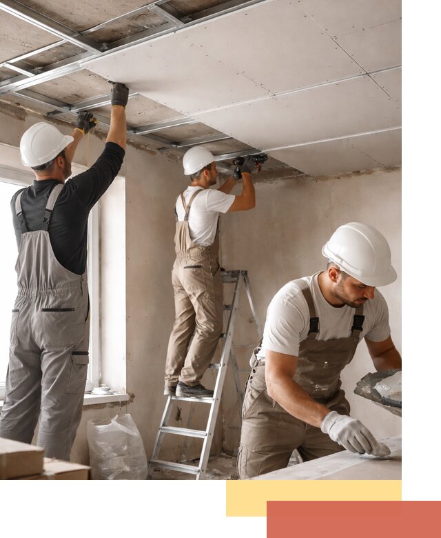 Одноуровневый потолок из гипсокартона в Карабулаке — монтаж и отделка