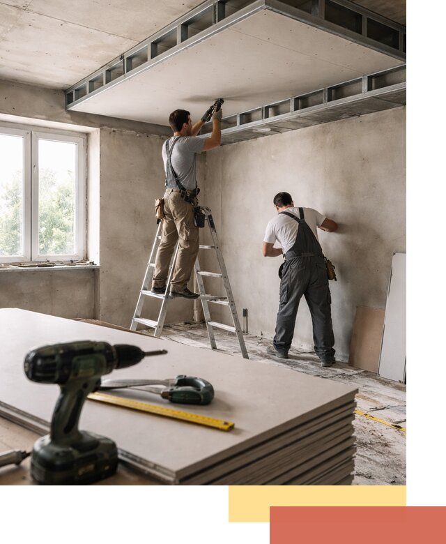 Двухуровневый потолок из гипсокартона в Карабулаке