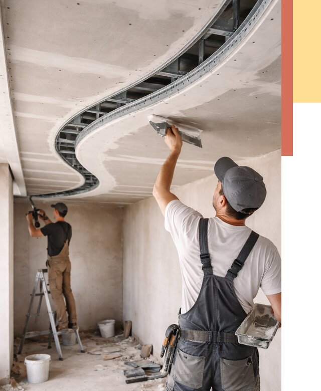 Криволинейный потолок из гипсокартона в Карабулаке от 2169 руб./м2 | ОТДЕЛОЧНИК-Крб