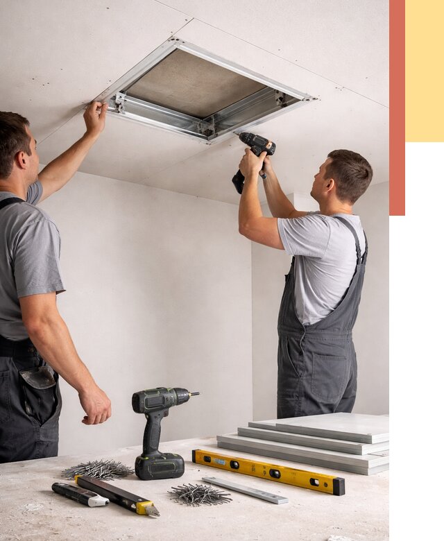 Установка люка в потолок ГКЛ в Карабулаке от 2582 руб. под ключ | ОТДЕЛОЧНИК-Крб