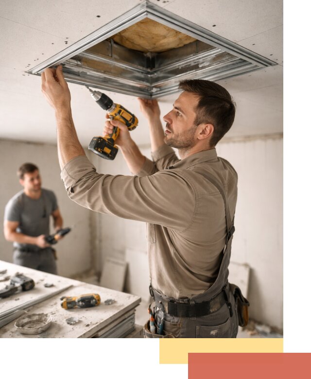 Монтаж люка в потолок из ГКЛ в Карабулаке