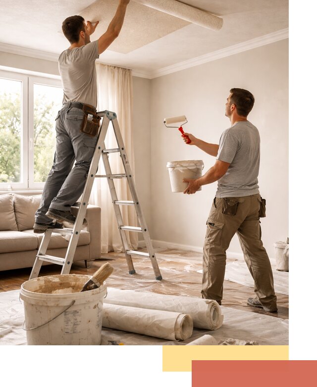 Поклейка обоев на потолок в Карабулаке — качественно и быстро