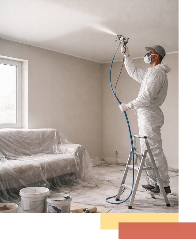 Покраска потолка краскопультом в Карабулаке быстро и качественно