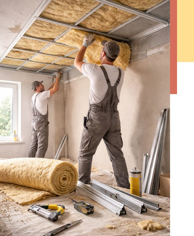 Утепление потолка в Карабулаке от 7437 руб/м2 — недорого, быстро, под ключ | ОТДЕЛОЧНИК-Крб