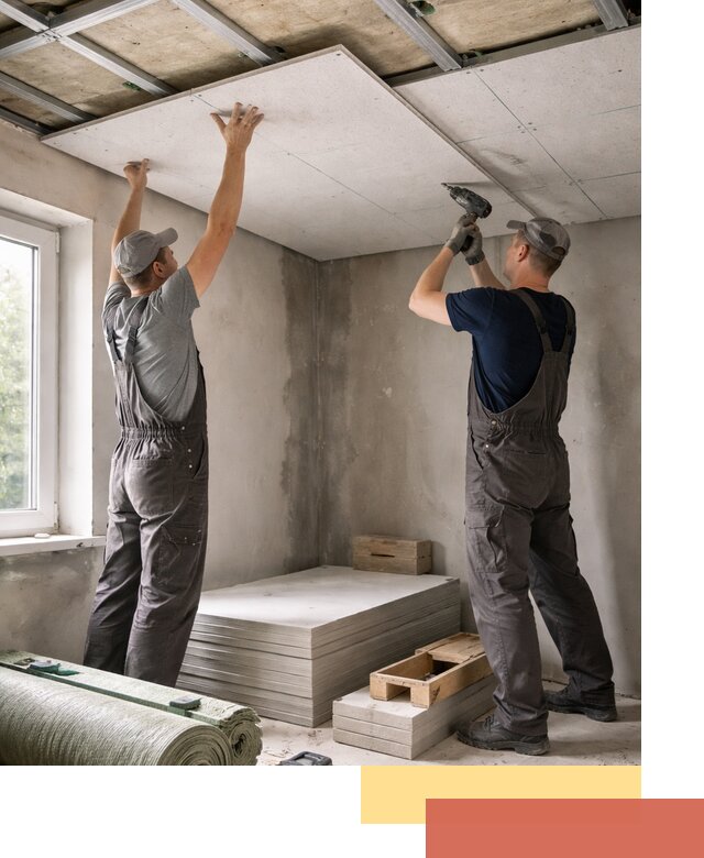 Шумоизоляция потолка панелями ЗИПС в Карабулаке